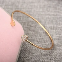 pop creative adjustable heart bangles gold rhinestone lover bracelets women original jewelry girls jewelry lover gift trinket