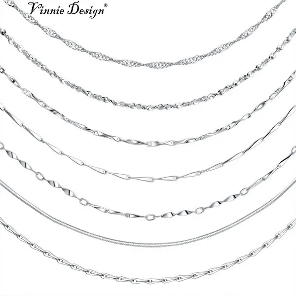 Винни дизайнерские цепочки ожерелья 40 см с коробкой водная волна слиток змея