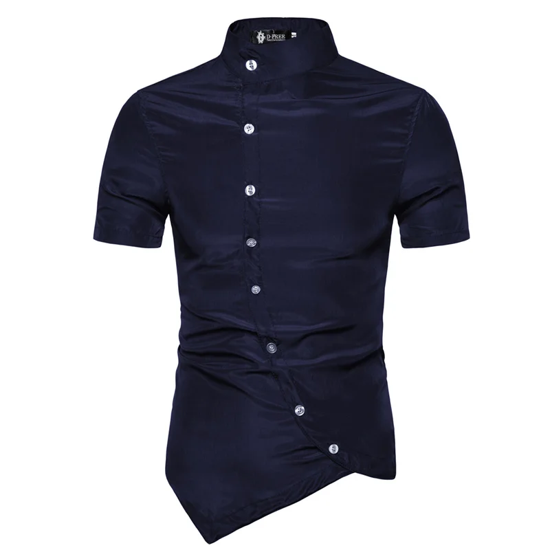 2019 Для мужчин рубашки Европа Размеры Новые поступления Slim Fit Мужской рубашка Solid