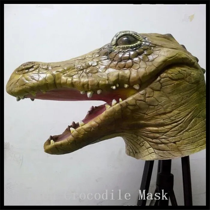 

Halloween Party Cosplay1pc Brown Rubber Crocodile Face Mask Halloween Ball Villain Jokes Adult&Child Festival Carnival Mask