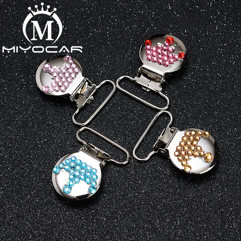 MIYOCAR 10pcs/lot unique crown round shape gold sliver pacifier clip  pacifier holder good quality SP026