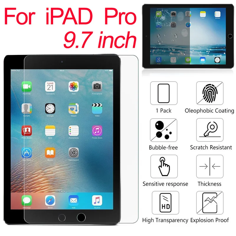 Закаленное стекло 9H для Apple IPad Pro 9 7 2017 Защитное экрана защитная пленка аксессуары