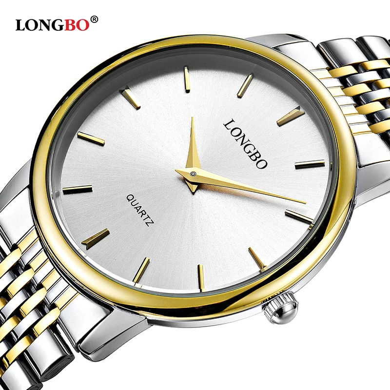 LONGBO,, роскошные часы для влюбленных, для мужчин, Hombre, Reloj, для женщин, золото, нержавеющая сталь, кварцевые наручные часы, подарки, Montre Homme 80275