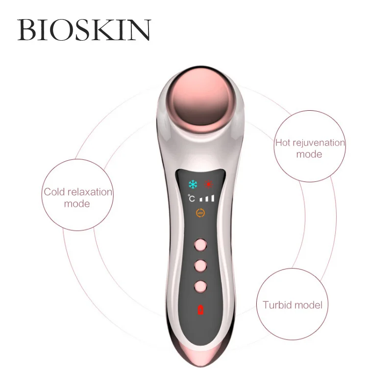 BIOSKIN горячий холодный компресс для глаз Электрический звуковой массажер темные круги Отечность против старения против морщин устранение усталости
