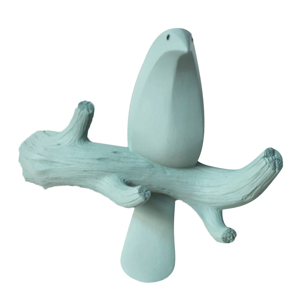 Green A European Style Resin 3D Bird on Branch Hook Ornaments Creative Porch Door Wall Decoration Coat Robe Hook Hanger Hooks - Цвет: Green A