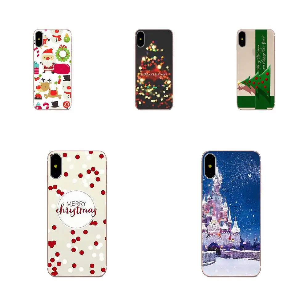 Наклейка с новогодней елкой мягкий узор для Samsung Galaxy Note 5 8 9 S3 S4 S5 S6 S7 S8 S9 S10 mini Edge Plus