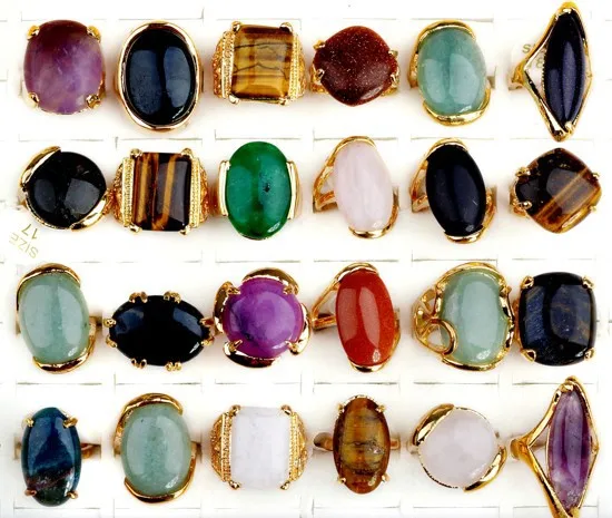 Оптовая продажа ювелирных изделий 5 шт. винтажное Золото P натуральный камень