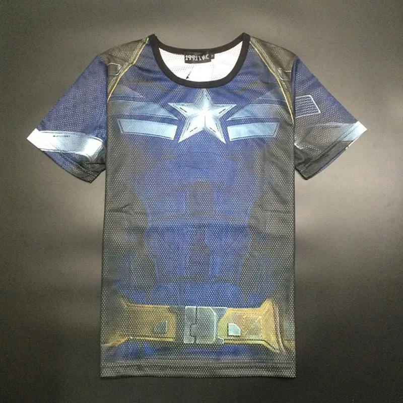 3D T Shirt Men High Quality New 2015 HBA Superhero Batman Jersey T-Shirt Sports Quick Dry Fitness Compression Drying | Мужская одежда
