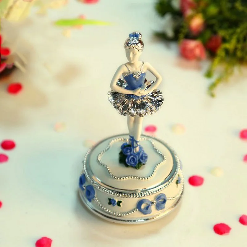 

Ballet dance girl music box exquisite fashion gold plated quality gift ballerina rotating music box