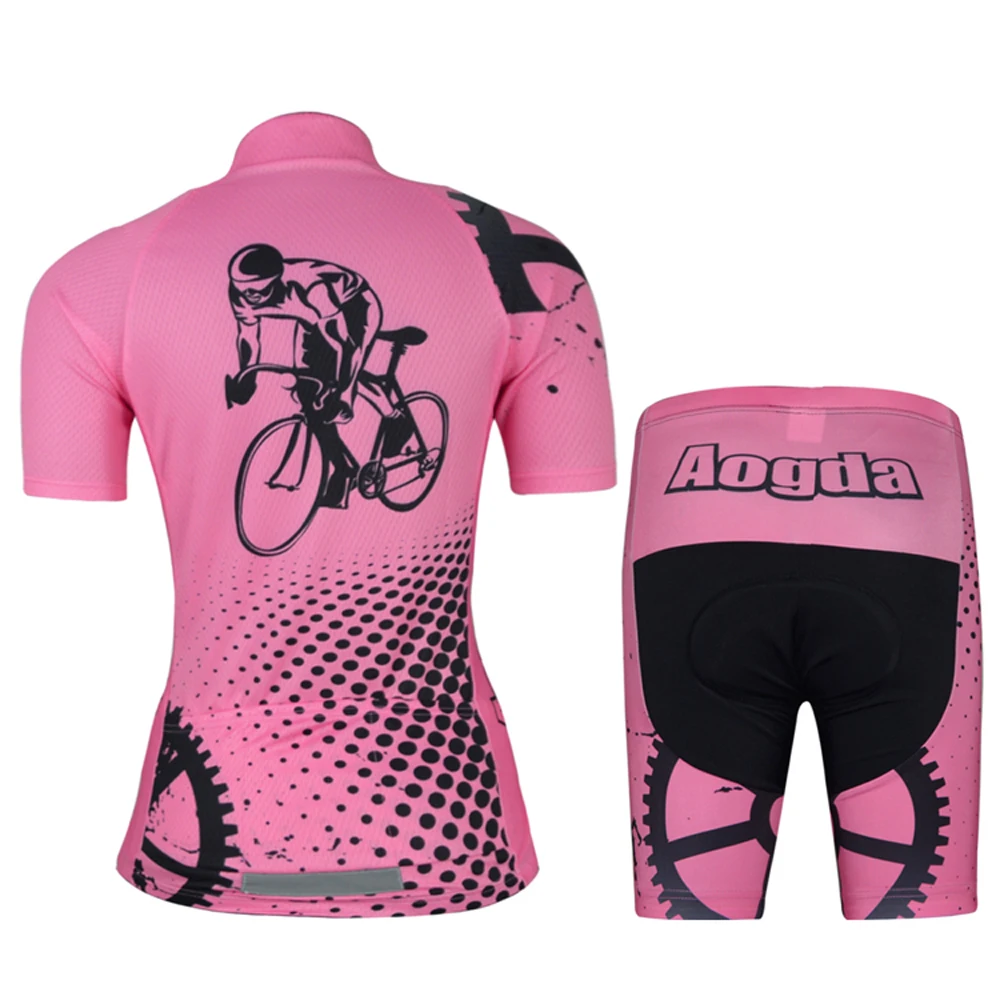 Aogda летний женский велосипедный трикотажный комплект Maillot Ciclismo с коротким
