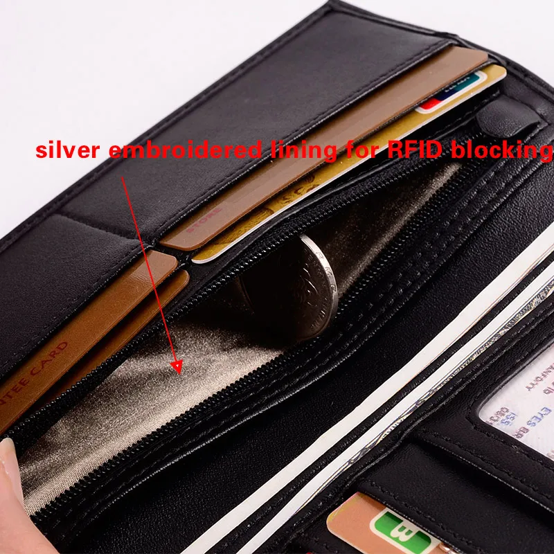 KZNI из углеродного волокна RFID дизайнерский мужской кошелек натуральной кожи
