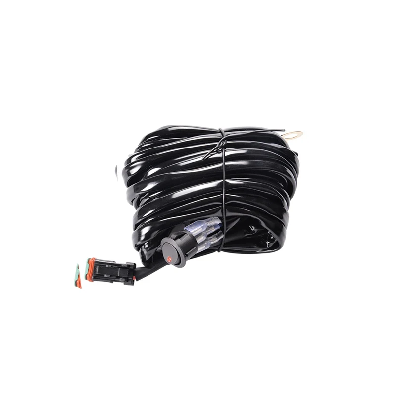 wiring harness Противотуманная фара 200 Вт 300 Вт 400 Вт внедорожный светодиодный рабочий светильник бар провода жгута реле пульт дистанционного управления головной светильник для автомобилей авто Jeep ATV УАЗ 12V - Цвет: wiring harness