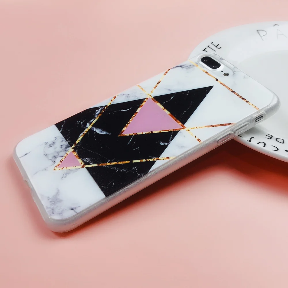 CASEIER чехол для телефона iPhone 7 8 Plus роскошные мраморные камни силиконовые чехлы X 5 5S