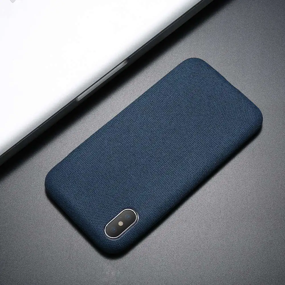 Denim Blue Рамочный чехол ткань узор чехол для iPhone 7 6S 6 Plus 8 простой Винтаж Бизнес чехол для iPhone 11 Pro MAX 8, 7, 6 S, 6 Plus, XS Max XR XS X - Цвет: Denim Blue