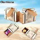 Ourwarm 50 шт. бумажная Подарочная коробка для конфет, шоколадные пакеты для гостей, для путешествий, свадебный сувенир, украшение для летней вечеринки