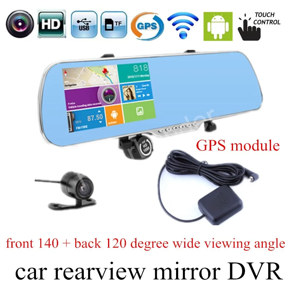 HD Автомобильный видеорегистратор 5 дюймов зеркало заднего вида цифровой двойной