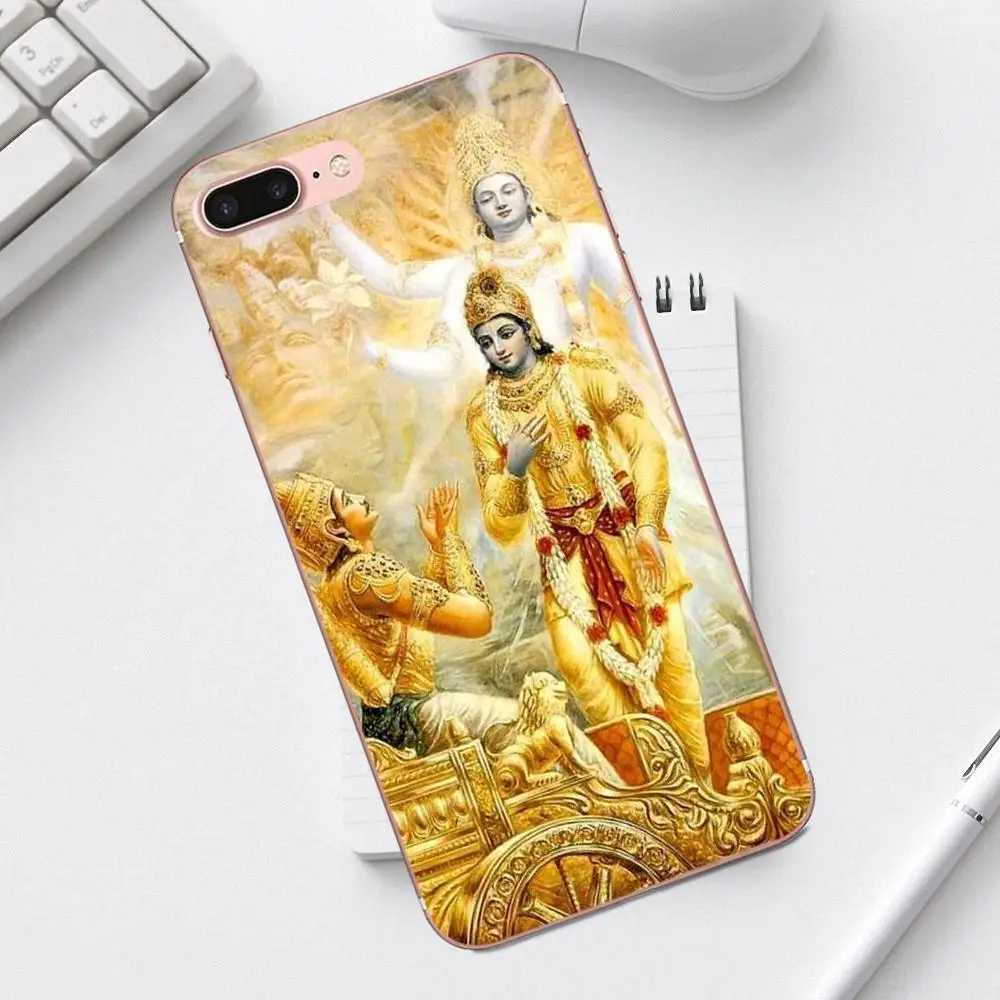 Qdowpz TPU чехол Чехол Золотой Властелин Кришна инду для iPhone 4 4S 5 5C SE 6 6S 7 8 Plus X XS Max XR Galaxy