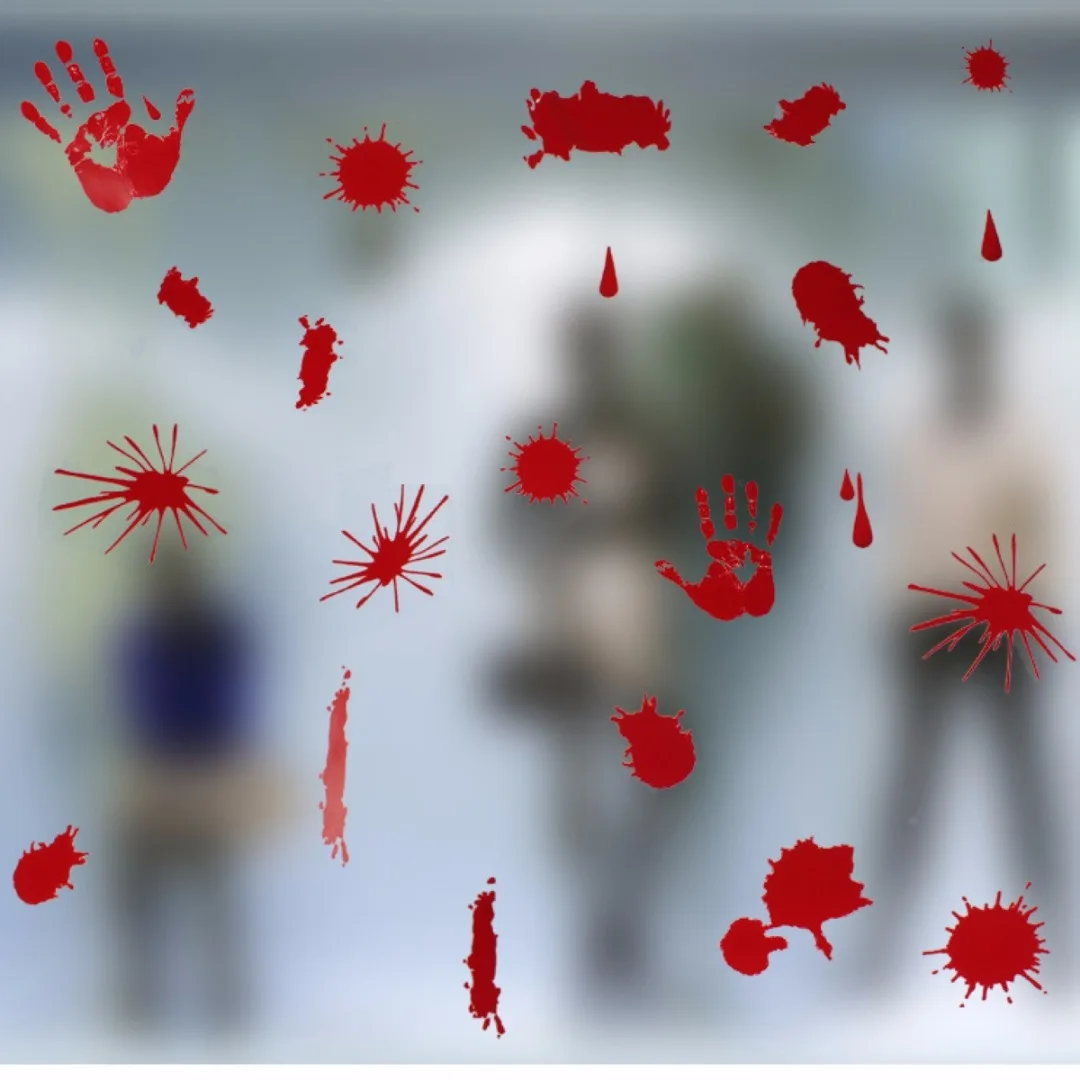 Halloween Scary Bloody Handprint Footprint Window Clings Door Cover Party Decor 2019 Newest | Дом и сад