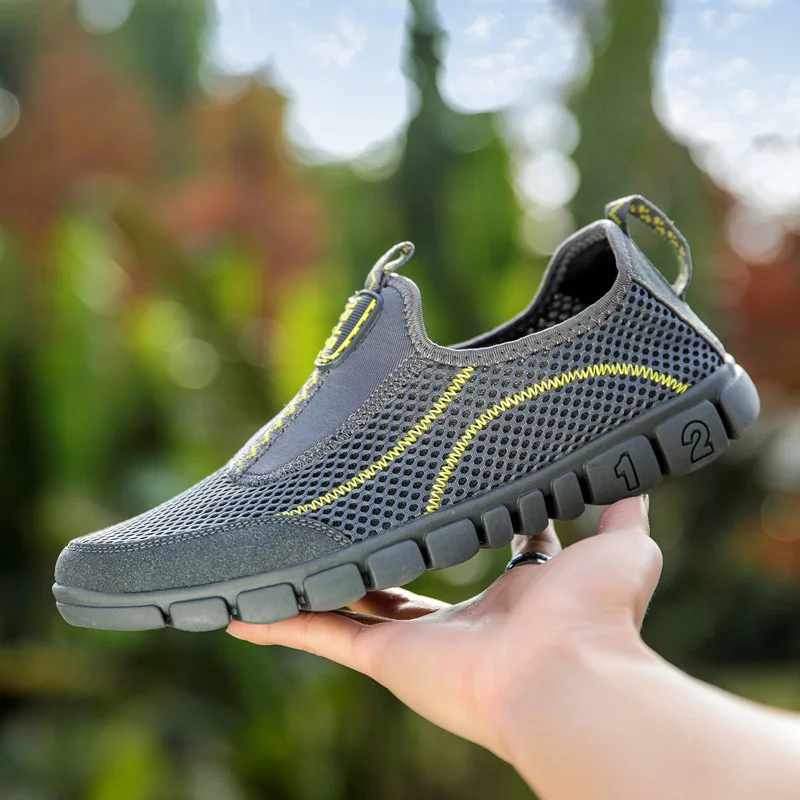 Летняя обувь мужские дышащие кроссовки полые прогулочные туфли треккинговые