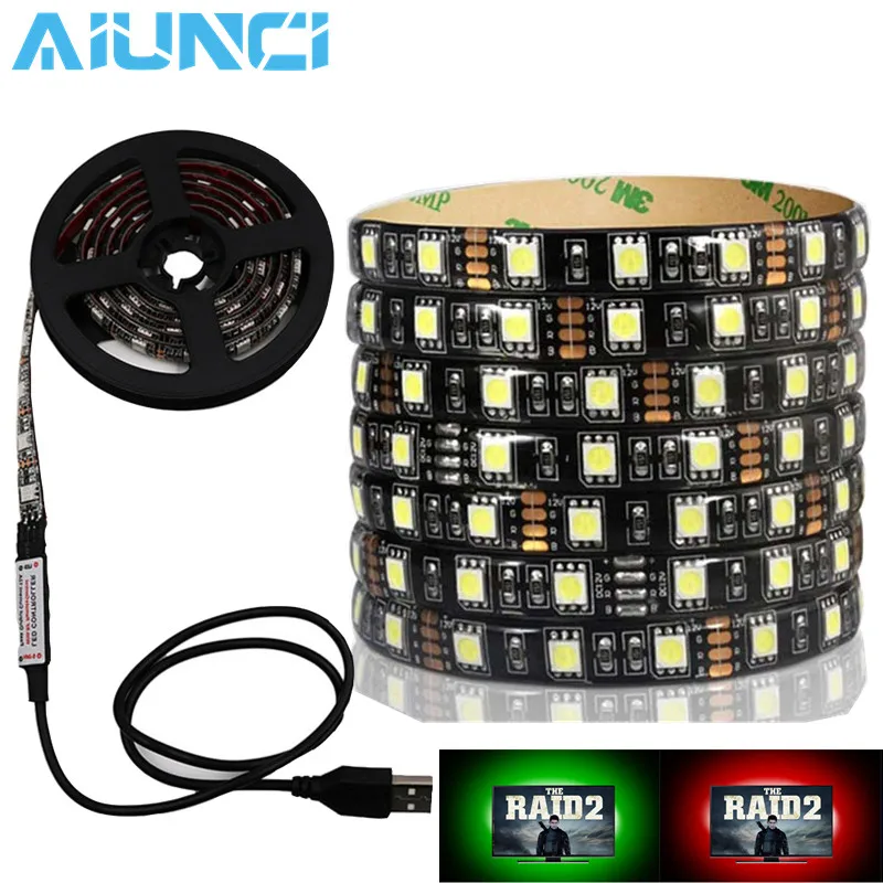 Светодиодная лента SMD5050 RGB с USB водонепроницаемая клейкая полоска для подсветки