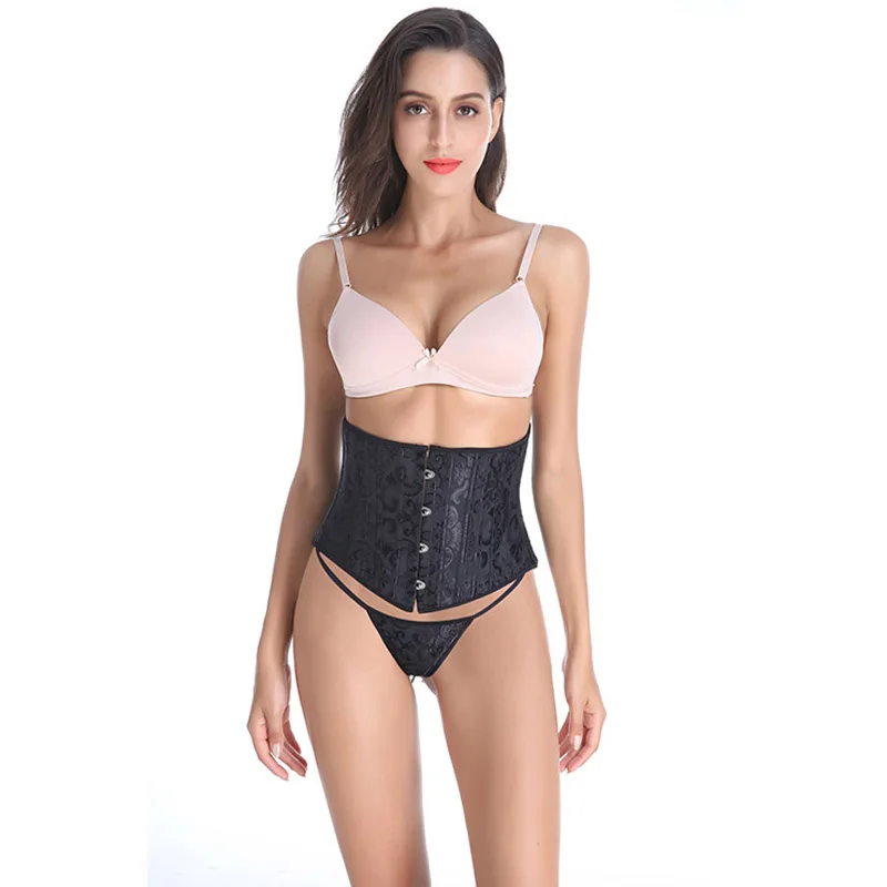 28 Sprial Steel костяной корсет бюстье Black Shapewear для талии тонкий утягивающий
