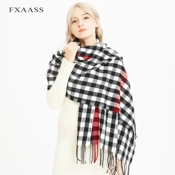 

Шарф FXAASS кашемировый Женский, осенне-зимний, плотный, теплый