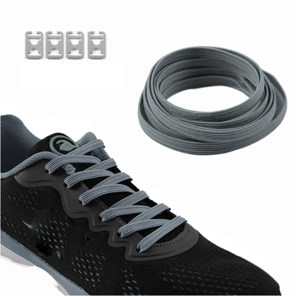

1pair 100CM Stretching Locking No Tie Lazy Shoelaces Sneaker Elastic Rubber Shoe Lace Children Safe Elastic Shoelace 12 Co