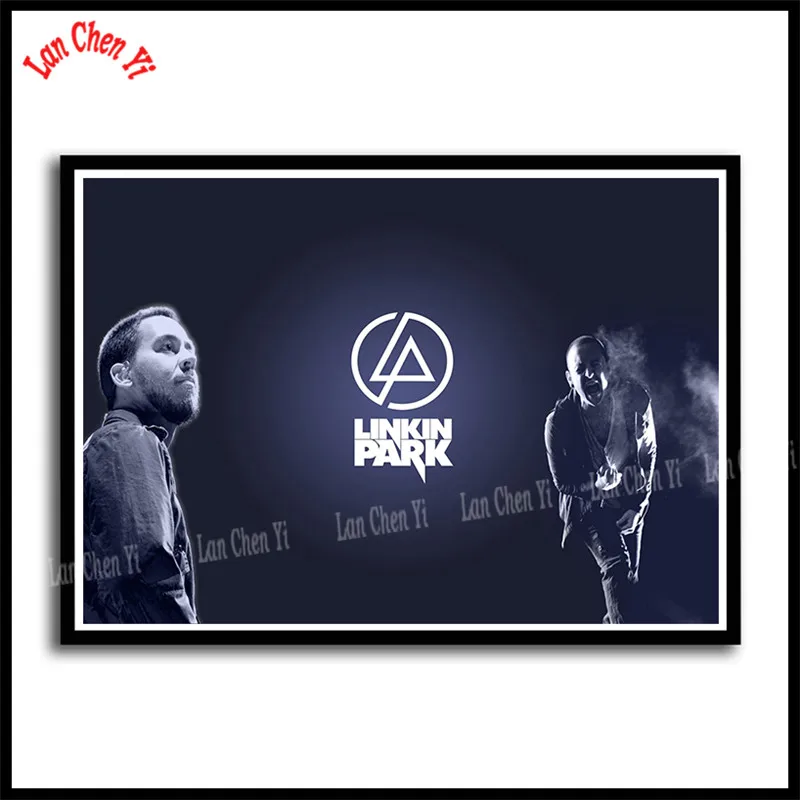 Светло-желтый Linkin park Рок-Группа с белым покрытием бумажные плакаты Европейская и американская музыка звезда декоративная живопись кафе бар плакаты - Цвет: Светло-желтый
