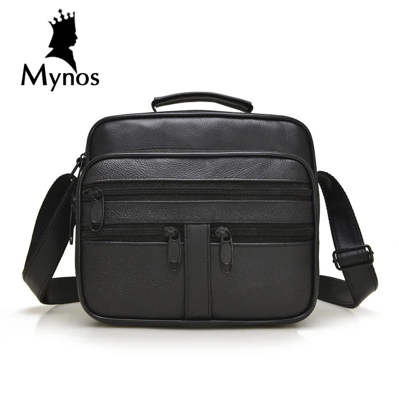 MYNOS 100% Натуральная Кожа Мужчины Сумка Бренд Дизайнер Сумки На Ремне Старинные