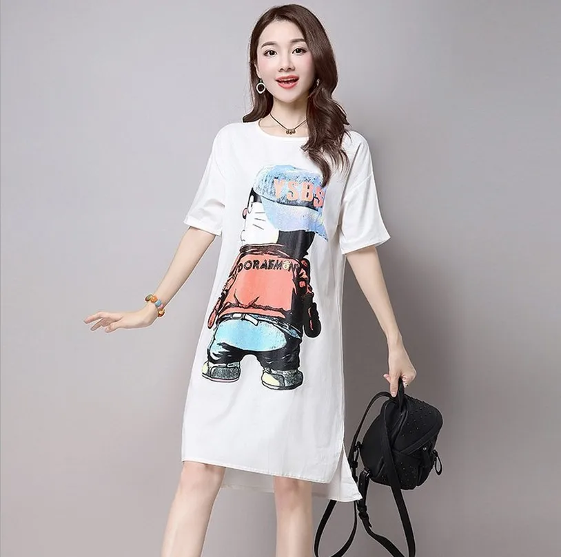 Новая летняя Большой размер платье ситец с короткими рукавами одежда для