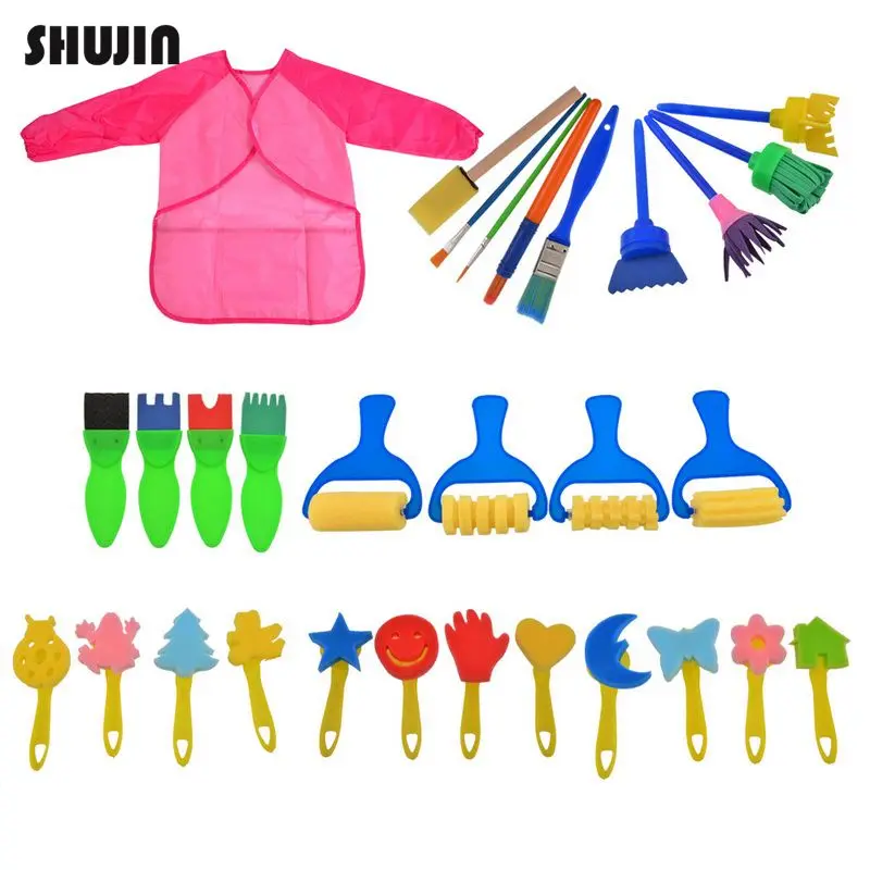 Shujin 30 шт./компл. вращающаяся губка для рисования краски кисти детей DIY