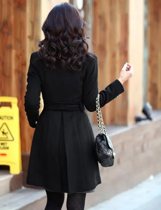 Корейская версия Женское шерстяное пальто верхняя одежда Женская ветровка