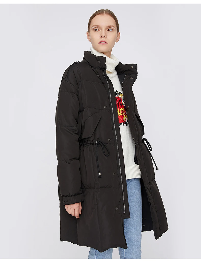Toyouth Women Duck Down Winter Coat Warm Puffer Coat Ladies Down Filled Coat Thickening Mujer Snow Casual Outerwear