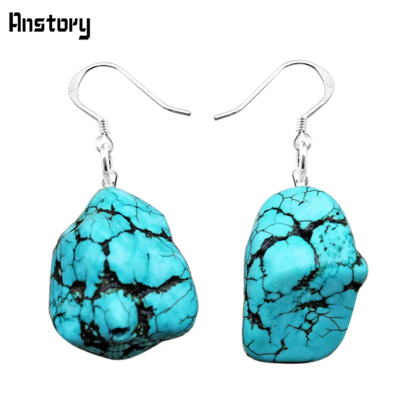 Серебро крючок нерегулярные Натуральный камень серьги для Для женщин личности
