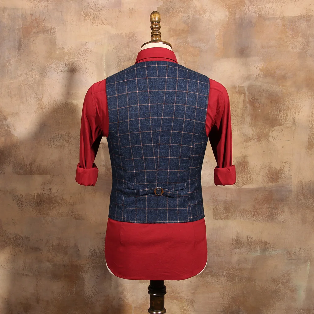 Новое поступление 2019 мужская мода синий цвет мужской тонкий костюм жилет мужское