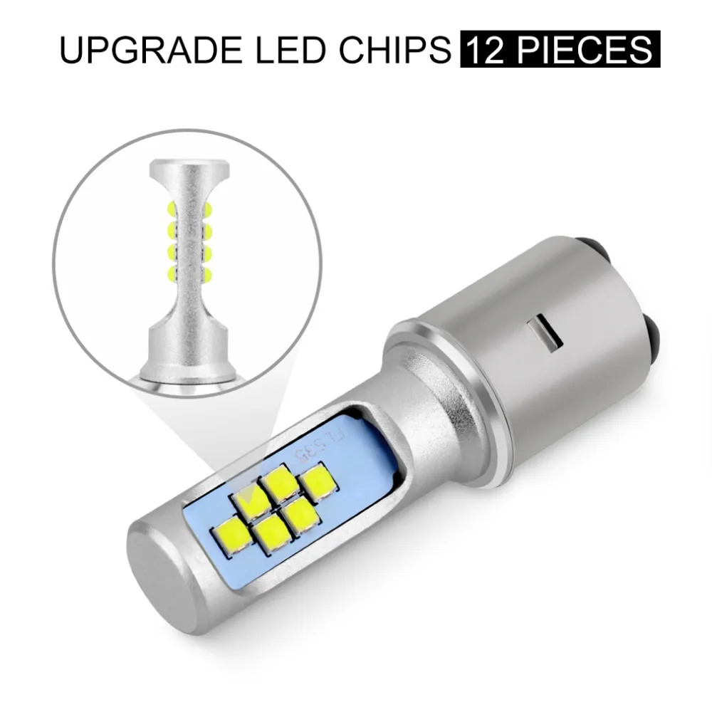 Светодиодные мотоциклетные фары H6 BA20D противотумансветильник 12 SMD 1200 лм