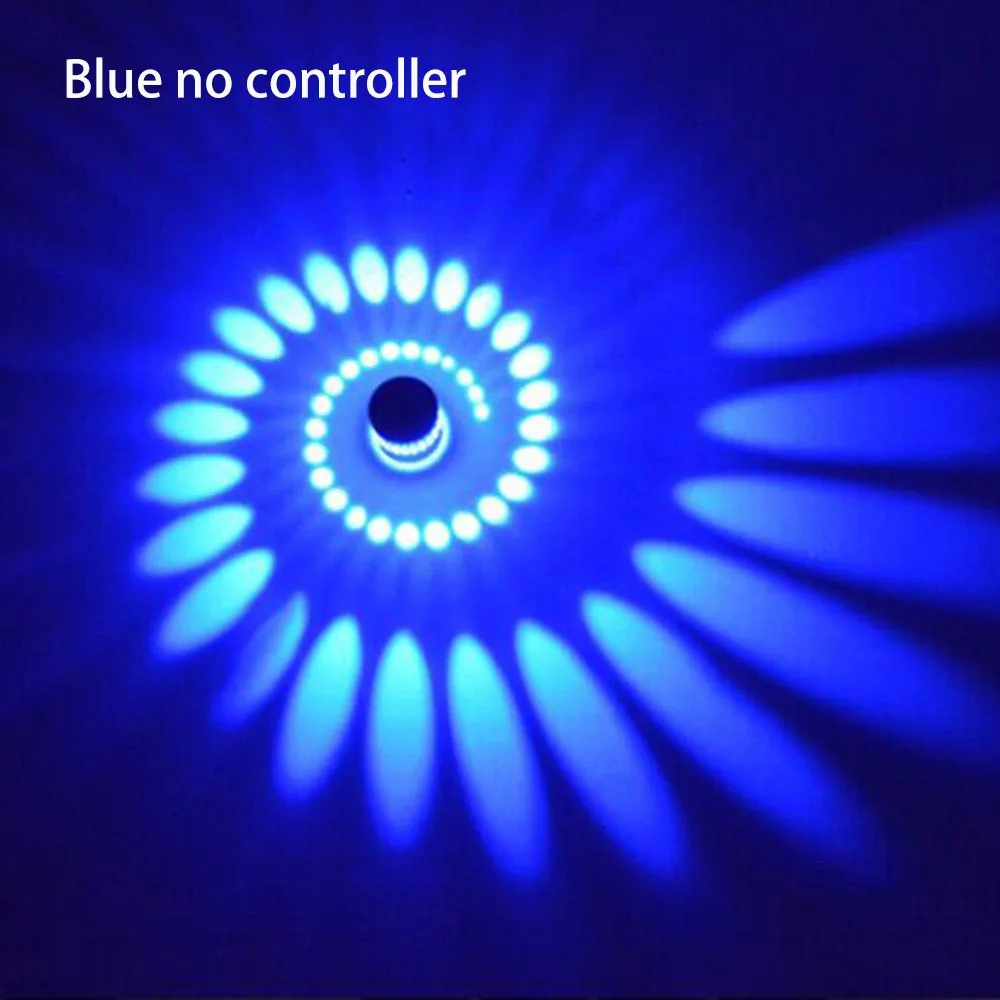 Blue no controller Светодиодный настенный светильник вихрь, настенный светильник для KTV бара, домашний современный светильник, 8 цветов, светящийся светильник, бра 3 Вт, AC85-265V, внутреннее украшение, IQ - Цвет абажура: Blue no controller
