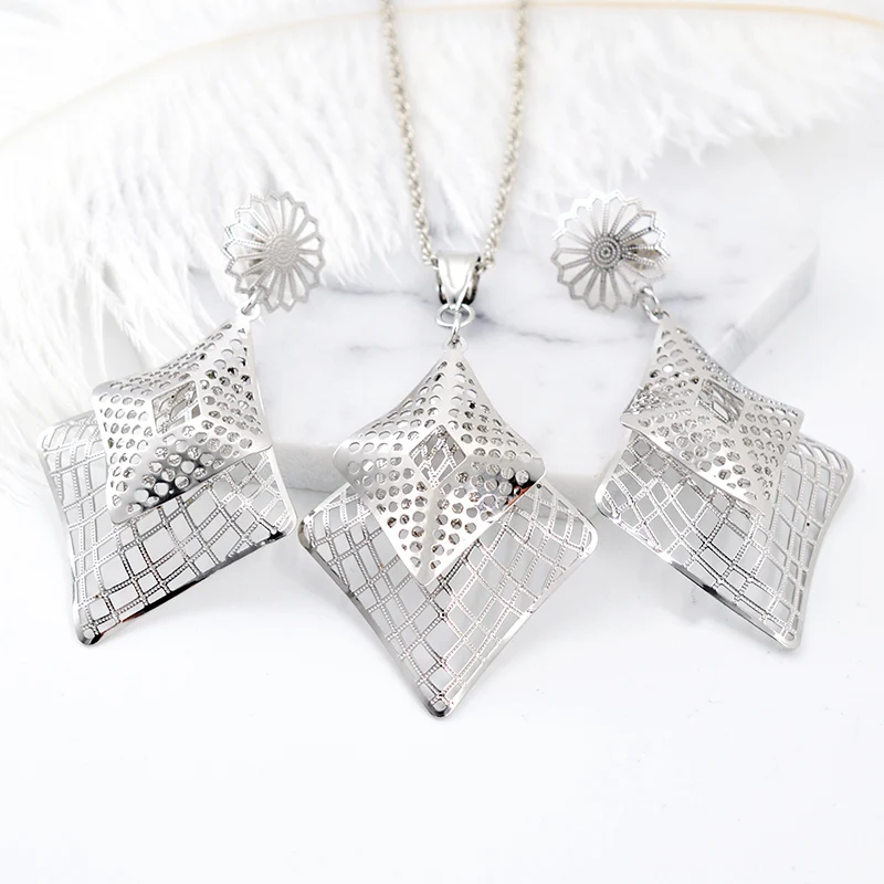 ZEADear Jewelry Fashion 2020 Earrings Pendant Sets Women Gold Color Copper Cross Hollow Out For Party Wedding | Украшения и