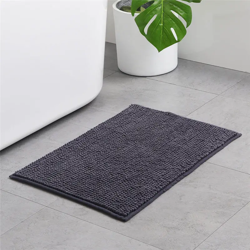 dark grey Одноцветные ковры для ванной комнаты, нескользящий коврик для ванной, чистый синель, пол ванной комнаты, полотенце, коврик для входной душевой комнаты, коврик для туалетной комнаты - Цвет: dark grey