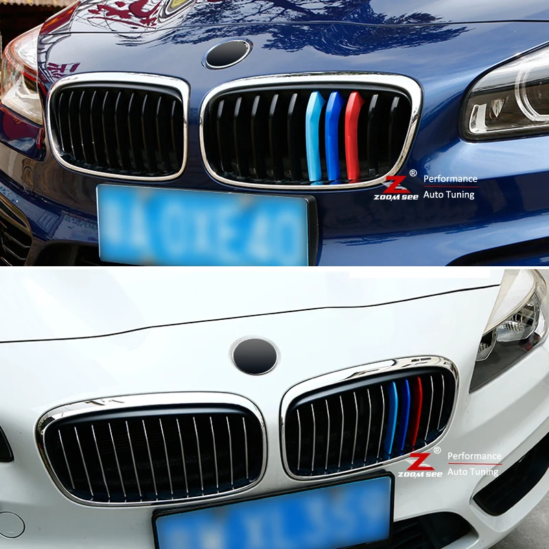 Для BMW 2 серии F22 F33 F45 F46 216i 218i 220i 225i 228i Автомобильная передняя решетка в полоску