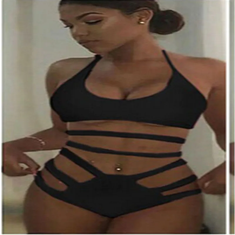 2017 Женский бразильский слитный купальник сексуальный однотонный купальный