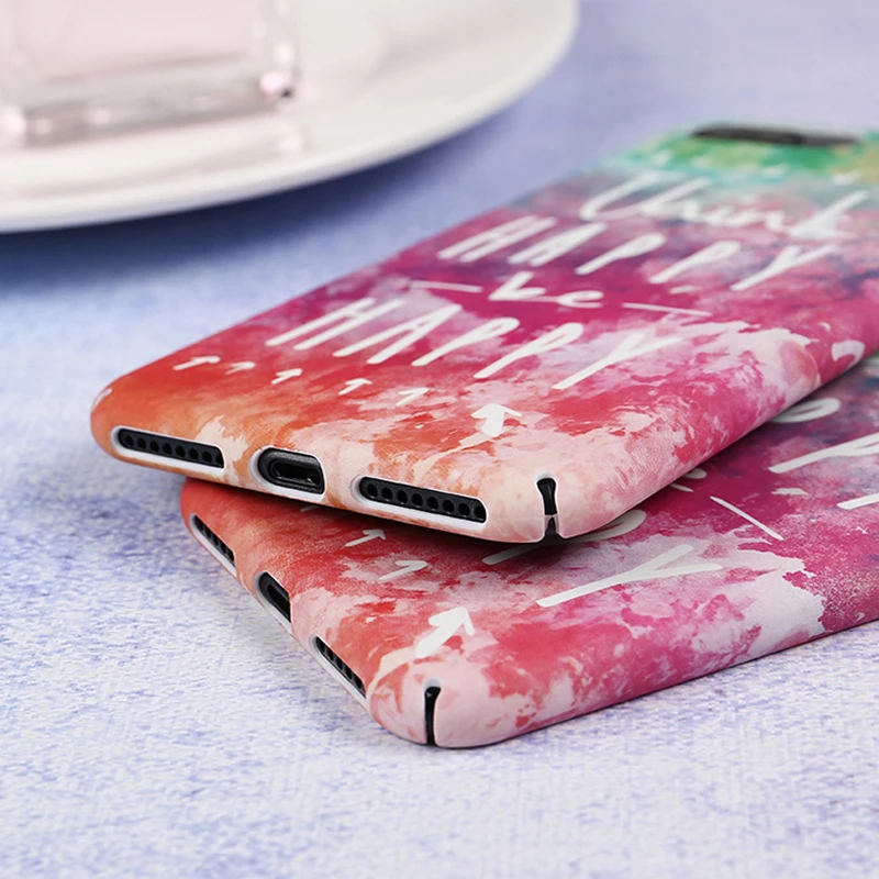 Kisstop Blue Phone Case For iPhone 6 6s White Plum blossom Painted Fundas Cover 7 8 Plus Back Capa X |