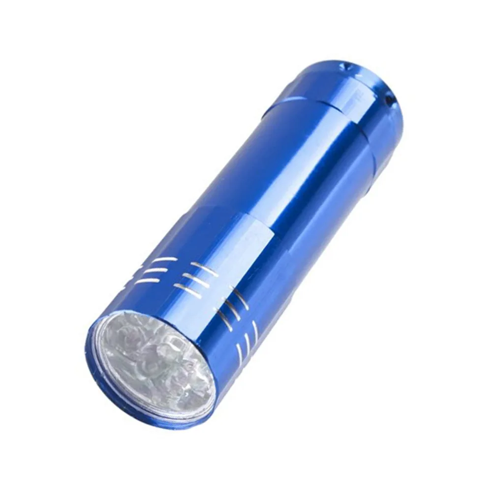 Worldwide 1pc 9 LED Mini Ultra Bright Torch Flashlights Blue Aluminium | Лампы и освещение