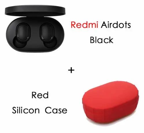 Новейший Xiaomi Redmi Airdots TWS стерео Bluetooth 5,0 наушники-вкладыши ANC и микрофон hands-free наушники AI управление - Цвет: n red case