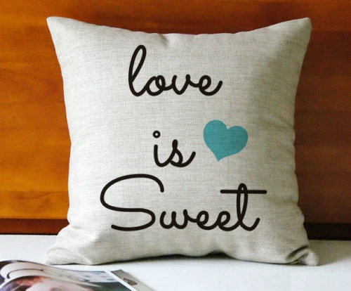 Новый Винтаж домашнего декора Love Подушка с цитатой покрытие сладкий льняная