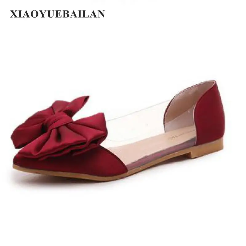 2017 г. Летняя новинка красивая женская обувь на плоской подошве с большой бабочкой