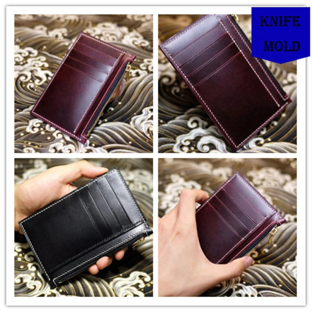 

DIY кожаный держатель для карт для мужчин, кошелек на молнии, нож для резки, форма для ручного станка, набор инструментов 130x90x5