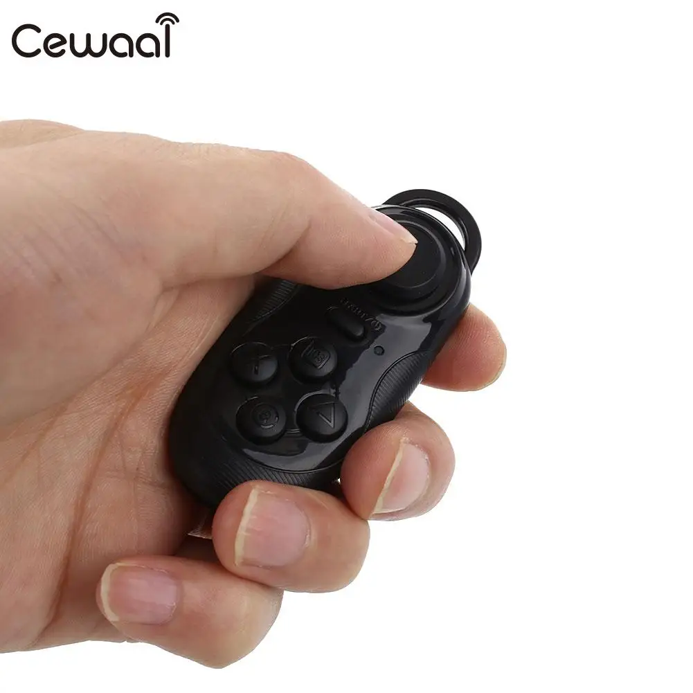 Черный Беспроводной Bluetooth геймпад Selfie затвора контроллер для IOS