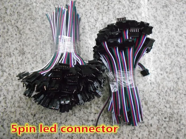 50 пар 5 pin SM JST Коннектор RGBW с штекерным/женским разъемом 2x15 см провод кабель