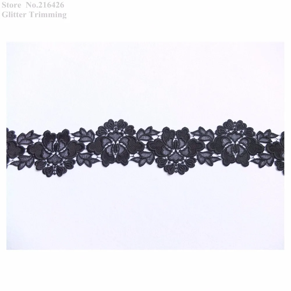 Бесплатная доставка 2 ярда/цвет/лот x новинка аппликация черного и слоновой